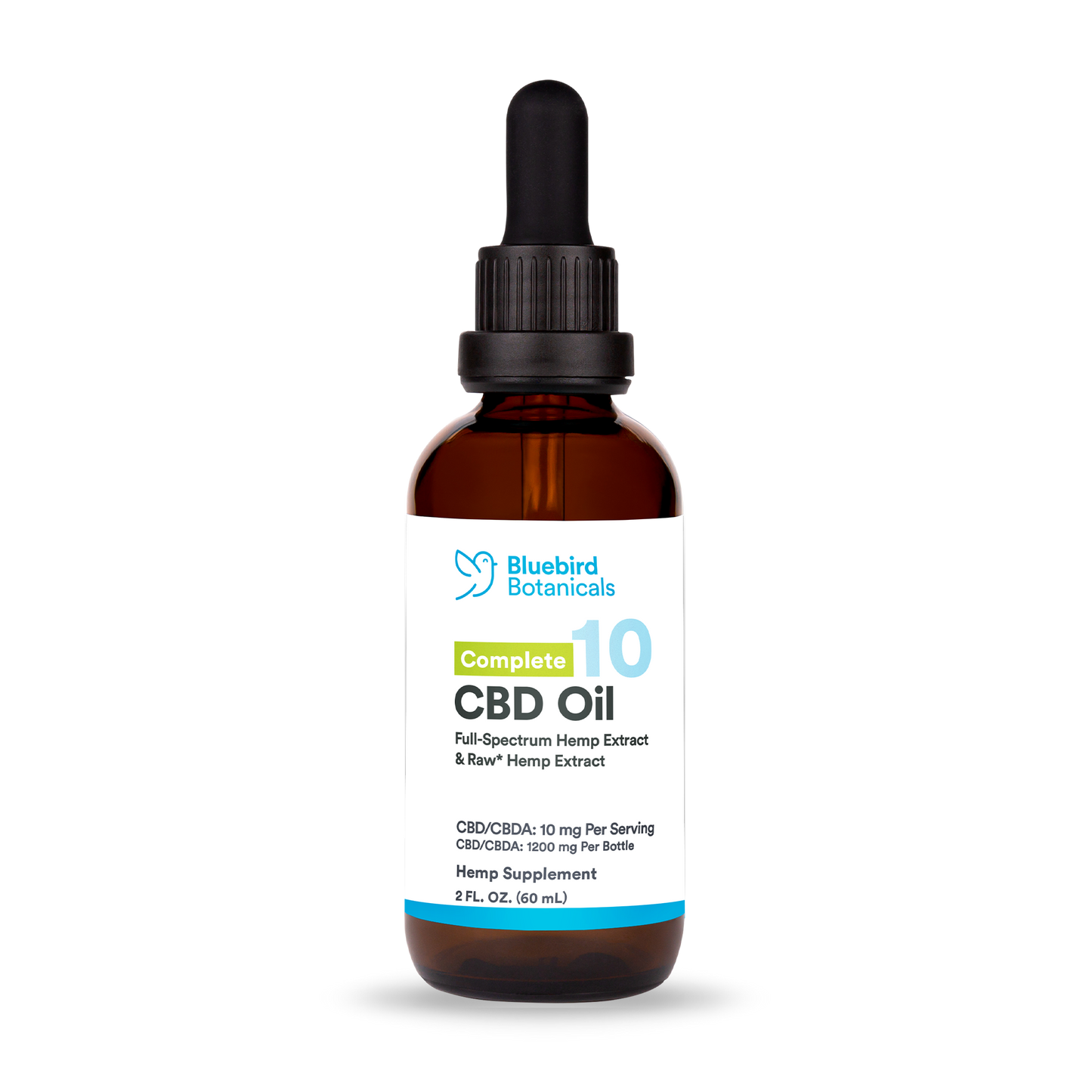 Complete CBDA + CBD Oil (10 mg/serving) Bluebird Botanicals 2oz - $69.95