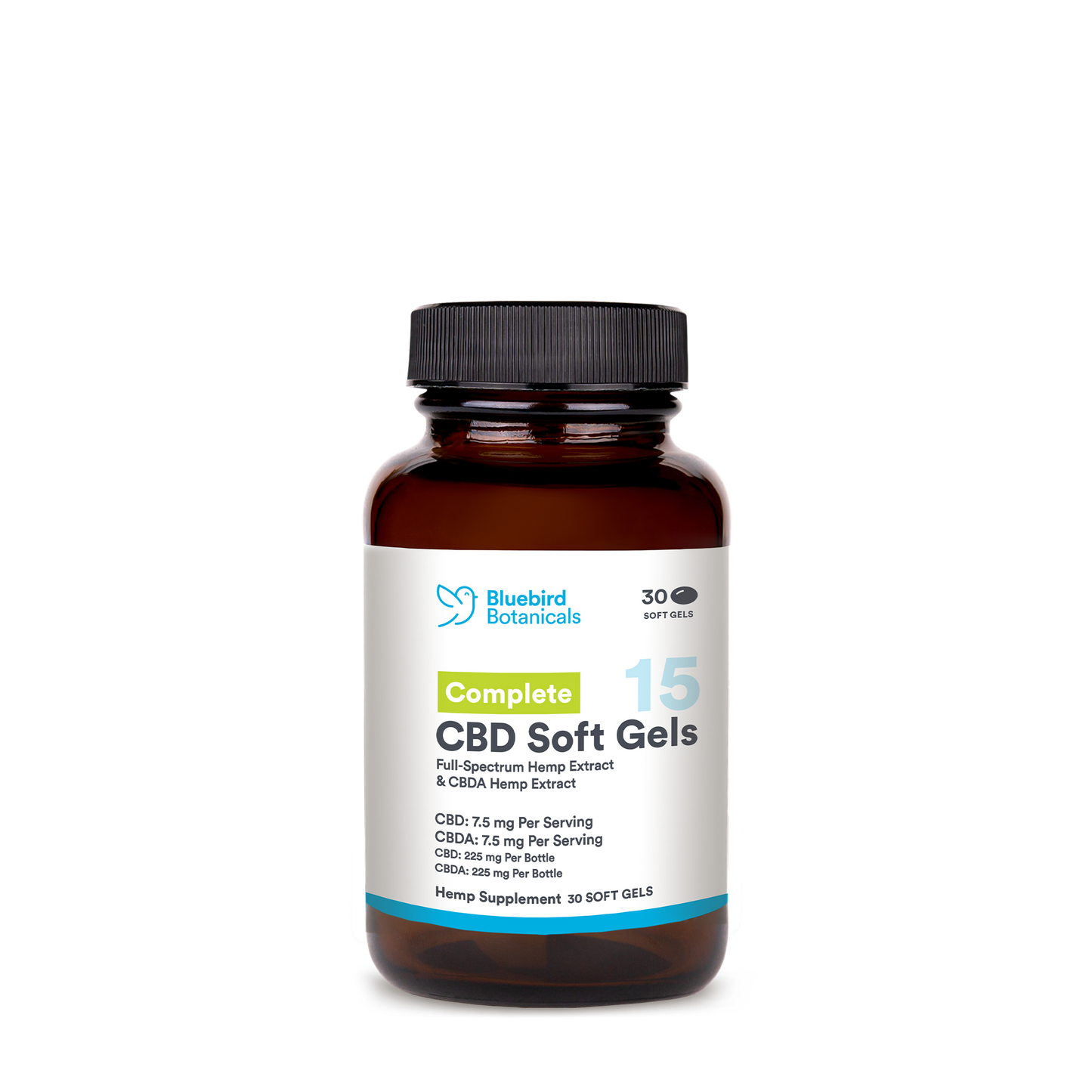 Complete CBDA + CBD Oil Soft Gels Bluebird Botanicals 30ct - $34.95