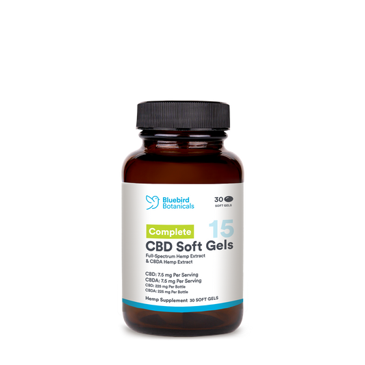 Complete CBDA + CBD Oil Soft Gels  Bluebird Botanicals 30ct - $34.95  