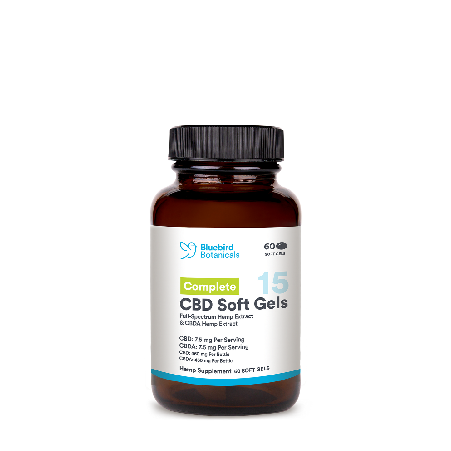 Complete CBDA + CBD Oil Soft Gels Bluebird Botanicals 60ct - $59.95