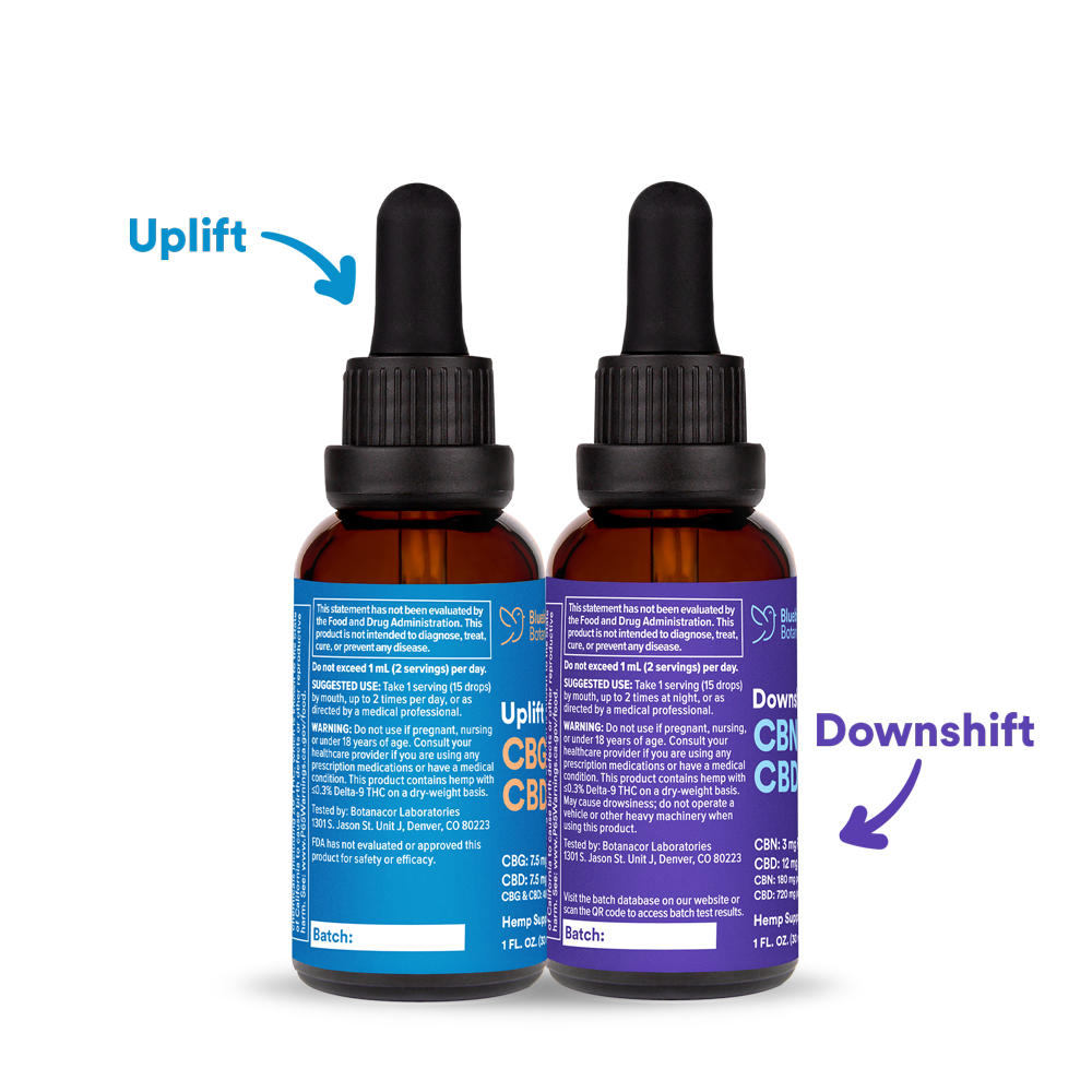 AM/PM CBD Bundle - Uplift + Downshift Bluebird Botanicals